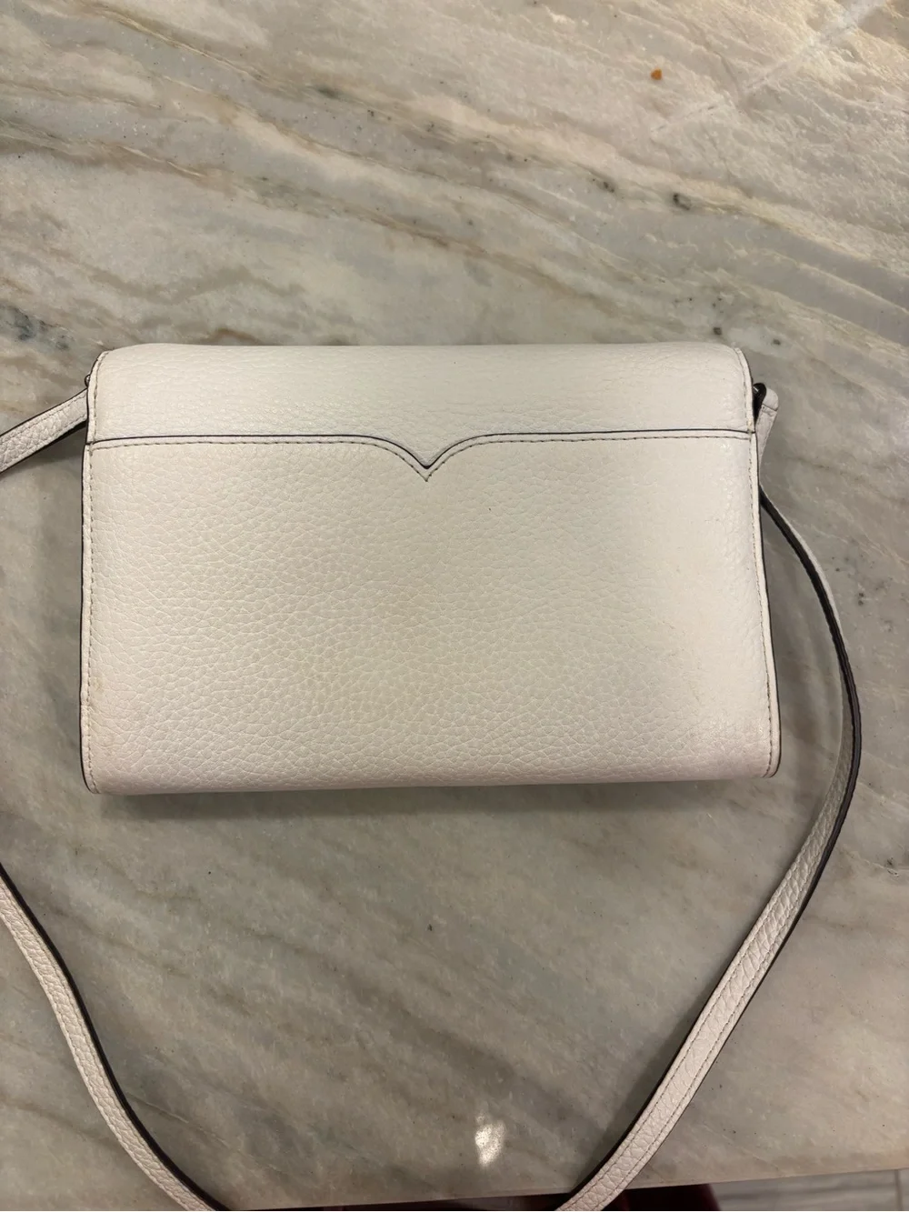 kate spade Cream Pebbled Leather Flap Crossbody